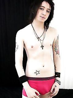Emo teen Mylo shows off his hot cock and cute...