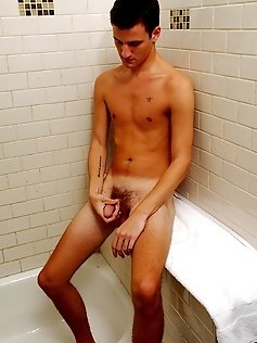 Caleb Jones jerking off in the shower.